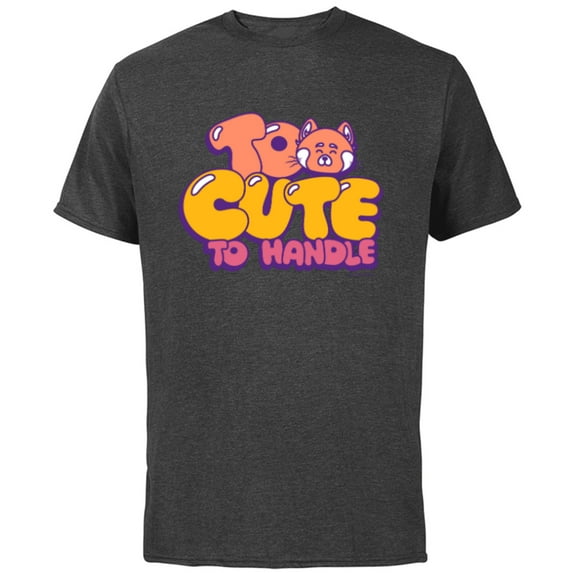 Disney and Pixar’s Turning Red Panda Mei Too Cute To Handle - Short Sleeve Cotton T-Shirt for Adults - Customized-Charcoal