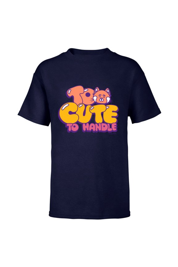 Disney and Pixar’s Turning Red Panda Mei Too Cute To Handle - Short Sleeve T-Shirt for Kids - Customized-Navy