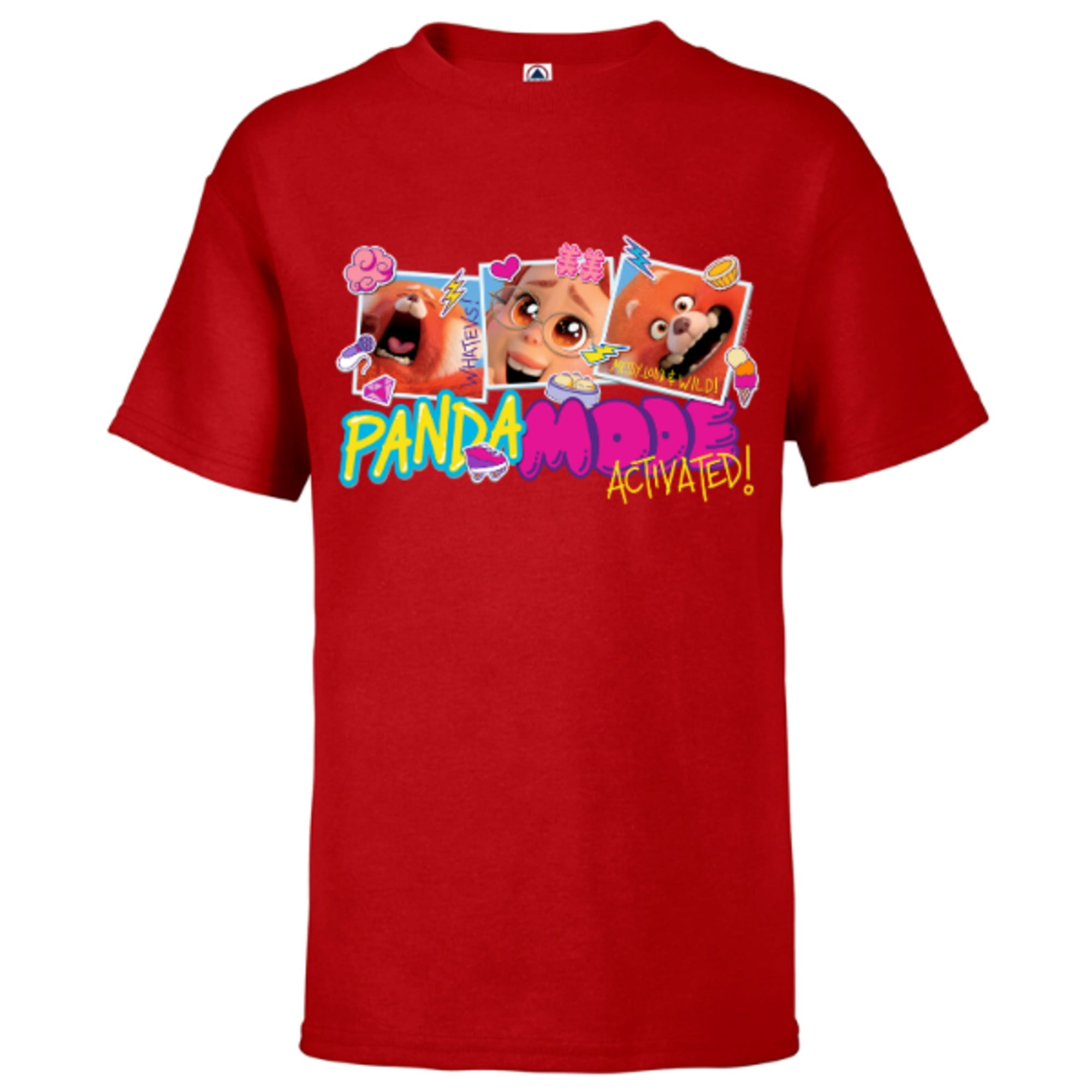 Let's Play Panda Red with Black Sleeves Boy's T-shirt