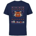 thumbnail image 1 of Disney and Pixar’s Turning Red Panda Ugly Christmas Sweater - Short Sleeve Cotton T-Shirt for Adults - Customized-Navy, 1 of 5