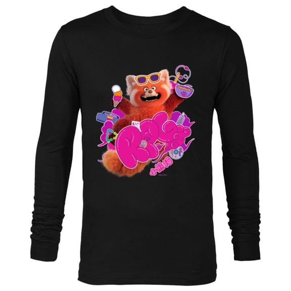 Disney and Pixar’s Turning Red RPG Cute Panda - Long Sleeve T-Shirt for Men - Customized-Black