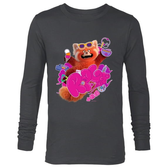 Disney and Pixar’s Turning Red RPG Cute Panda - Long Sleeve T-Shirt for Men - Customized-Charcoal Heather