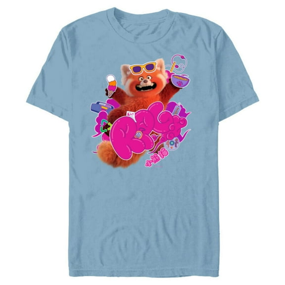 Disney and Pixar’s Turning Red RPG Cute Panda - Short Sleeve Blended T-Shirt for Adults - Customized-Ocean Blue