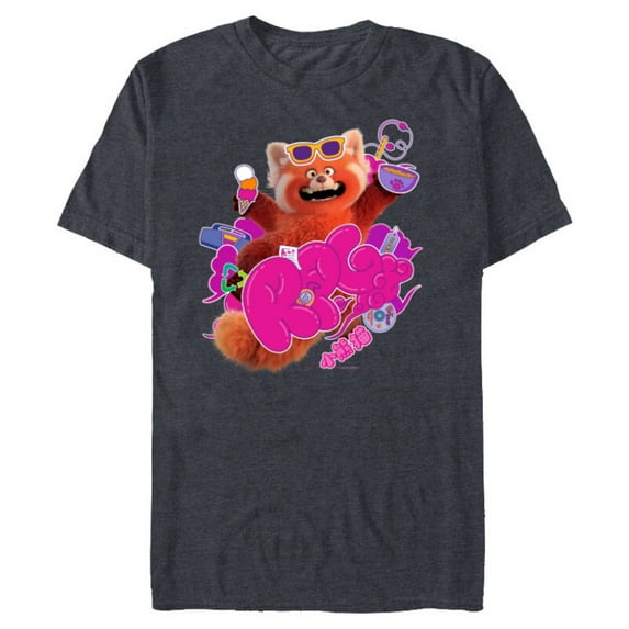Disney and Pixar’s Turning Red RPG Cute Panda - Short Sleeve Blended T-Shirt for Adults - Customized-Navy Heather