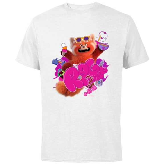 Disney and Pixar’s Turning Red RPG Cute Panda - Short Sleeve Cotton T-Shirt for Adults - Customized-White