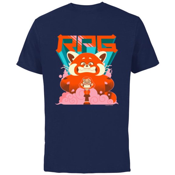 Disney and Pixar’s Turning Red RPG Red Panda Girl Mei - Short Sleeve Cotton T-Shirt for Adults - Customized-Navy