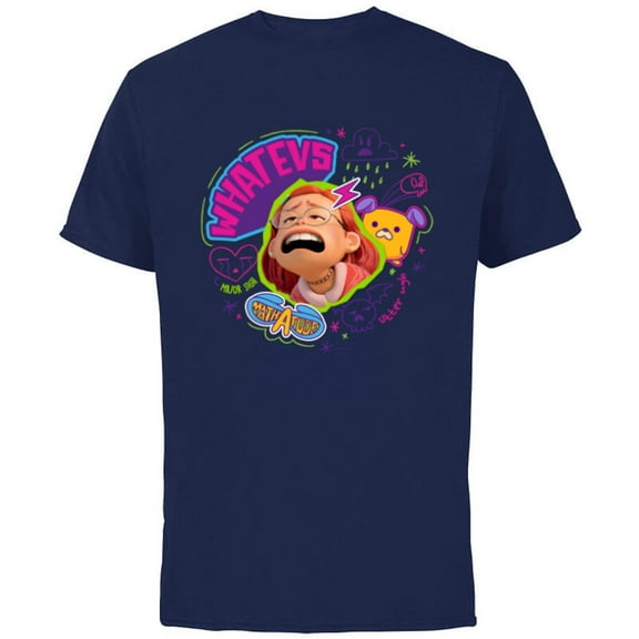 Disney and Pixar’s Turning Red Sad Mei Whatevs - Short Sleeve Cotton T-Shirt for Adults - Customized-Navy