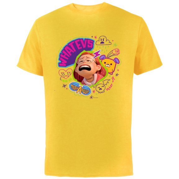 Disney and Pixar’s Turning Red Sad Mei Whatevs - Short Sleeve Cotton T-Shirt for Adults - Customized-Yellow