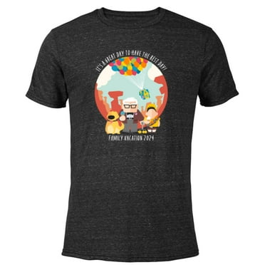 Disney and Pixar’s Up Best Day Trip Family Vacation 2024 - Short Sleeve Blended T-Shirt for Adults - Customized-Black
