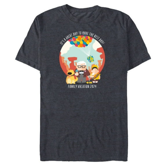 Disney and Pixar’s Up Best Day Trip Family Vacation 2024 - Short Sleeve Blended T-Shirt for Adults - Customized-Denim Snow Heather