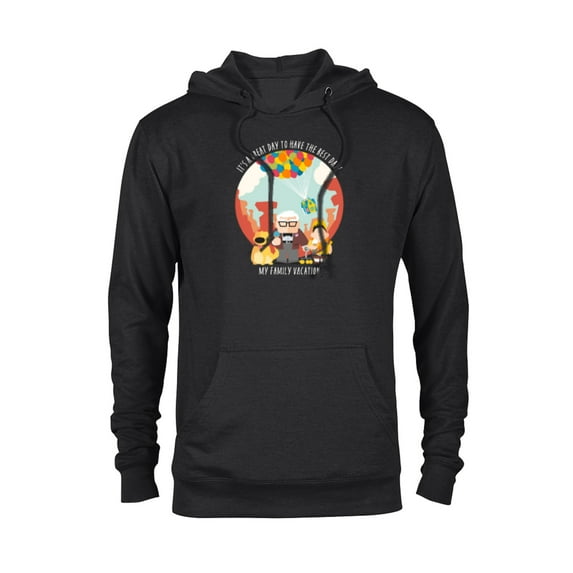 Disney and Pixar’s Up Best Day Trip My Family Vacation - Pullover Hoodie for Adults - Customized-Black