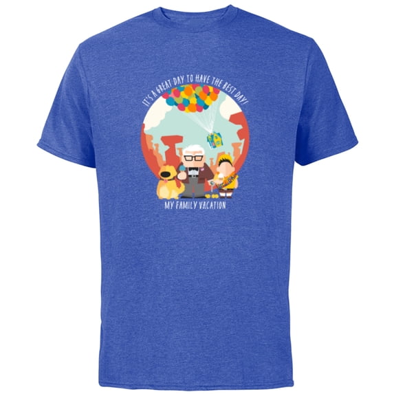 Disney and Pixar’s Up Best Day Trip My Family Vacation - Short Sleeve Cotton T-Shirt for Adults - Customized-Royal Heather