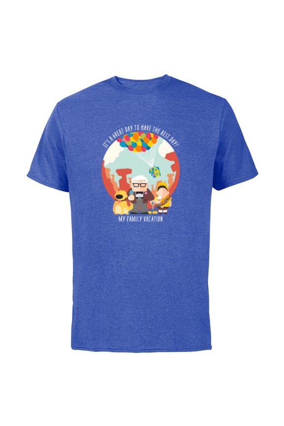 Disney and Pixar’s Up Best Day Trip My Family Vacation - Short Sleeve Cotton T-Shirt for Adults - Customized-Royal Heather
