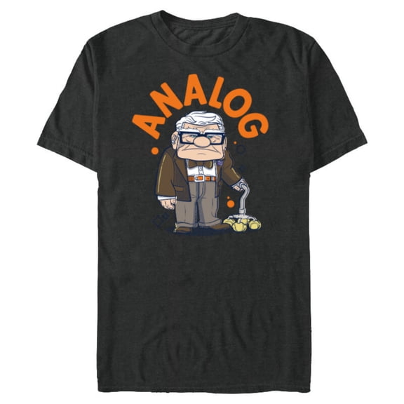 Disney and Pixar’s Up Carl Analog - Short Sleeve Blended T-Shirt for Adults - Customized-Dark Heather