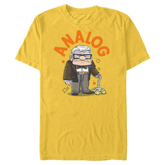 Disney and Pixar’s Up Carl Analog - Short Sleeve Blended T-Shirt for Adults - Customized-Yellow