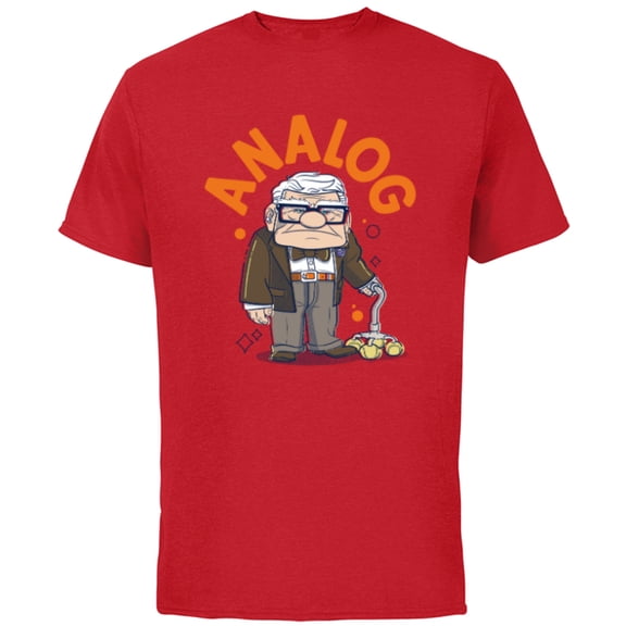 Disney and Pixar’s Up Carl Analog - Short Sleeve Cotton T-Shirt for Adults - Customized-Red