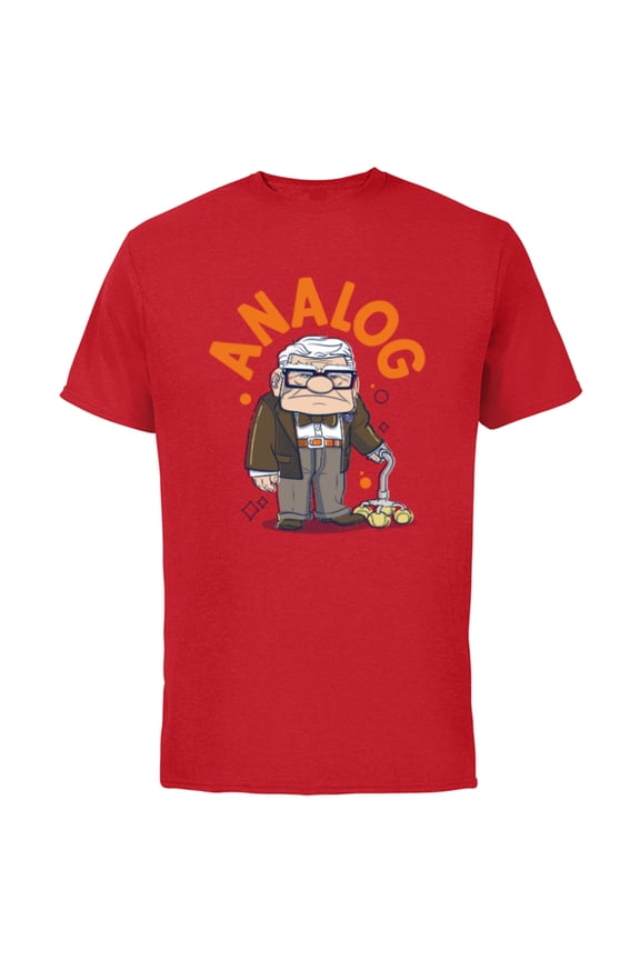 Disney and Pixar’s Up Carl Analog - Short Sleeve Cotton T-Shirt for Adults - Customized-Red