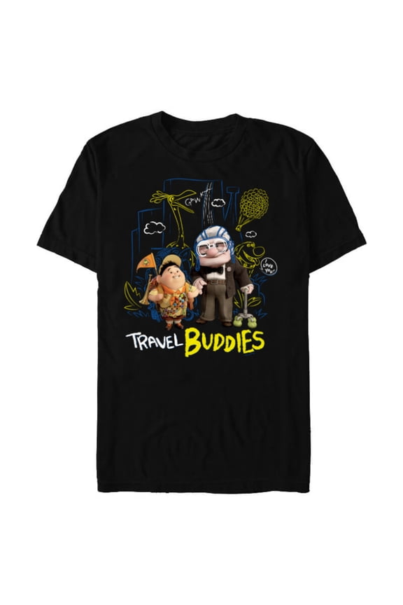 Disney and Pixar’s Up Carl Russell Kevin Dug Travel Buddies - Short Sleeve Blended T-Shirt for Adults - Customized-Black