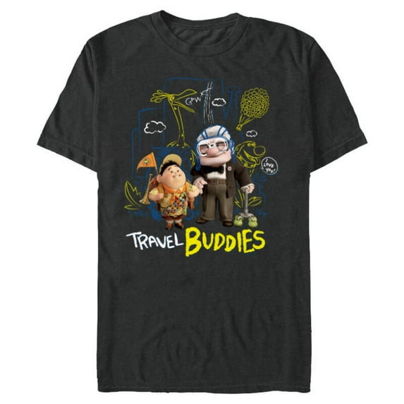 Disney and Pixar’s Up Carl Russell Kevin Dug Travel Buddies - Short Sleeve Blended T-Shirt for Adults - Customized-Dark Heather