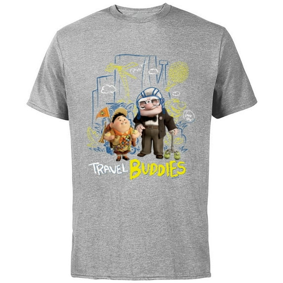 Disney and Pixar’s Up Carl Russell Kevin Dug Travel Buddies - Short Sleeve Cotton T-Shirt for Adults - Customized-Athletic Heather