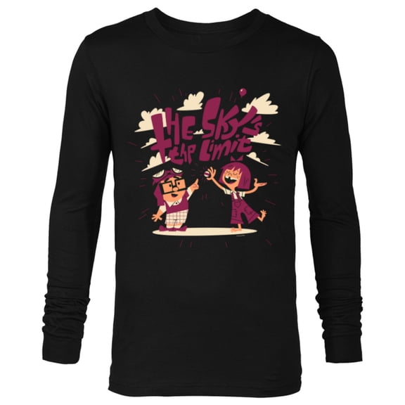 Disney and Pixar’s Up Carl and Ellie The Sky’s the Limit - Long Sleeve T-Shirt for Men - Customized-Black