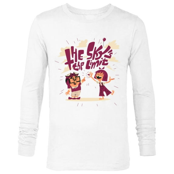 Disney and Pixar’s Up Carl and Ellie The Sky’s the Limit - Long Sleeve T-Shirt for Men - Customized-White