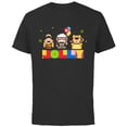 thumbnail image 1 of Disney and Pixar’s Up Christmas Holiday Jolly Nutcrackers - Short Sleeve Cotton T-Shirt for Adults - Customized-Black, 1 of 5