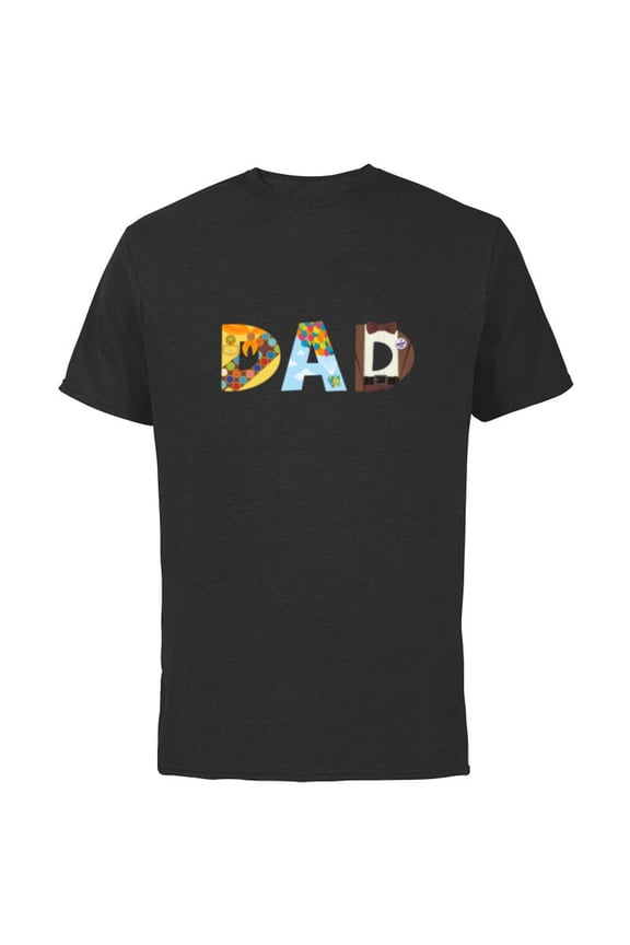 Disney and Pixar’s Up Dad Father’s Day Birthday Father - Short Sleeve Cotton T-Shirt for Adults - Customized-Black