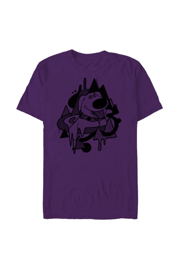 Disney and Pixar’s Up Dug Abstract Halftone - Short Sleeve Blended T-Shirt for Adults - Customized-Purple