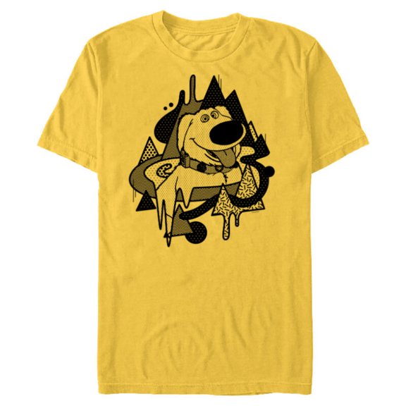 Disney and Pixar’s Up Dug Abstract Halftone - Short Sleeve Blended T-Shirt for Adults - Customized-Yellow