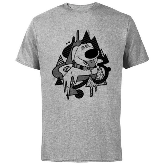 Disney and Pixar’s Up Dug Abstract Halftone - Short Sleeve Cotton T-Shirt for Adults - Customized-Athletic Heather