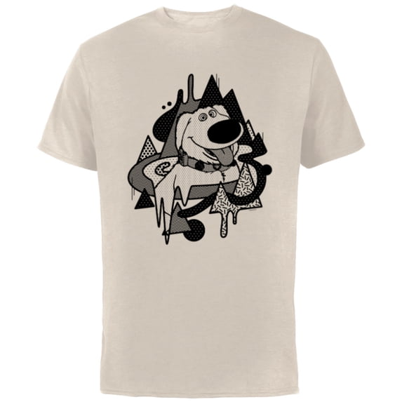 Disney and Pixar’s Up Dug Abstract Halftone - Short Sleeve Cotton T-Shirt for Adults - Customized-Natural