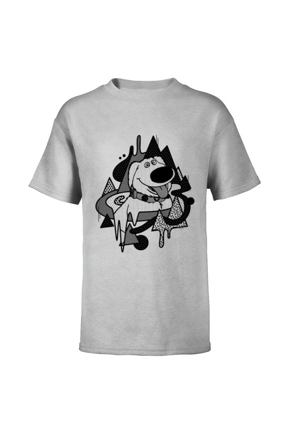 Disney and Pixar’s Up Dug Abstract Halftone - Short Sleeve T-Shirt for Kids - Customized-Athletic Heather