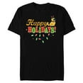 thumbnail image 1 of Disney and Pixar’s Up Dug Christmas Lights Happy Holidays - Short Sleeve Blended T-Shirt for Adults - Customized-Black, 1 of 5