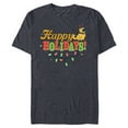 thumbnail image 1 of Disney and Pixar’s Up Dug Christmas Lights Happy Holidays - Short Sleeve Blended T-Shirt for Adults - Customized-Navy Heather, 1 of 5