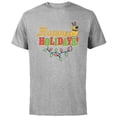 thumbnail image 1 of Disney and Pixar’s Up Dug Christmas Lights Happy Holidays - Short Sleeve Cotton T-Shirt for Adults - Customized-Athletic Heather, 1 of 5