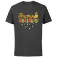 thumbnail image 1 of Disney and Pixar’s Up Dug Christmas Lights Happy Holidays - Short Sleeve Cotton T-Shirt for Adults - Customized-Charcoal, 1 of 5