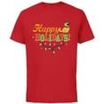 thumbnail image 1 of Disney and Pixar’s Up Dug Christmas Lights Happy Holidays - Short Sleeve Cotton T-Shirt for Adults - Customized-Red, 1 of 5