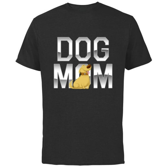 Disney and Pixar's Up Dug Dog Mom - Short Sleeve Cotton T-Shirt for Adults - Customized-Black