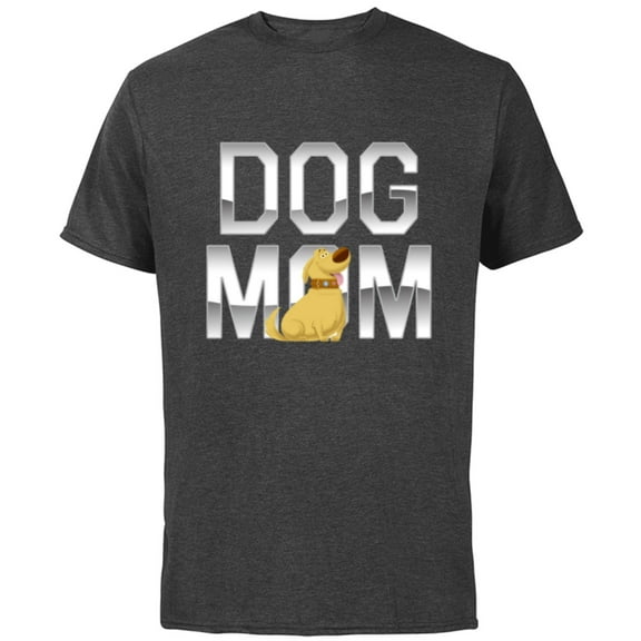 Disney and Pixar's Up Dug Dog Mom - Short Sleeve Cotton T-Shirt for Adults - Customized-Charcoal