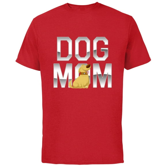 Disney and Pixar's Up Dug Dog Mom - Short Sleeve Cotton T-Shirt for Adults - Customized-Red