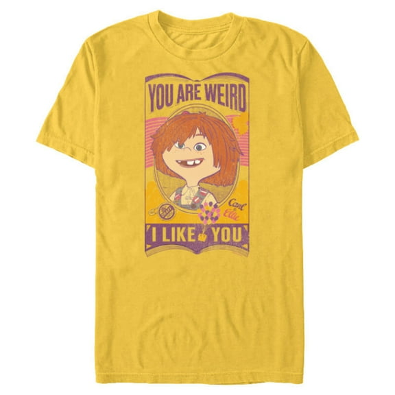 Disney and Pixar’s Up Ellie You are Weird I Like You - Short Sleeve Blended T-Shirt for Adults - Customized-Yellow