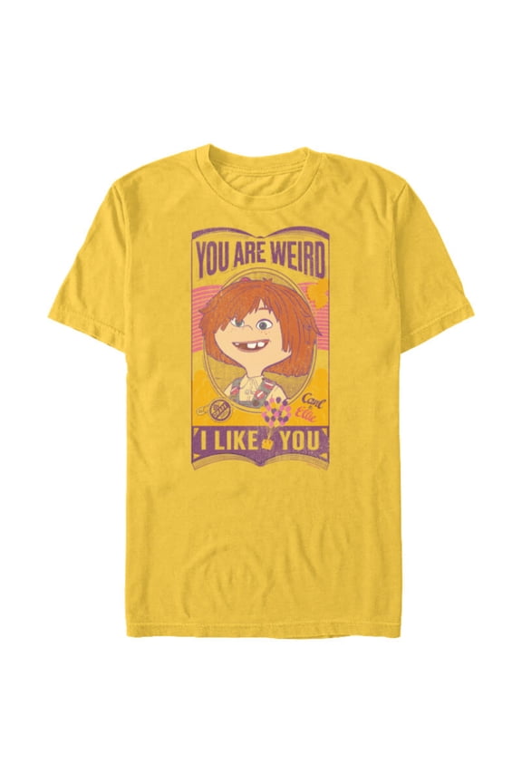 Disney and Pixar’s Up Ellie You are Weird I Like You - Short Sleeve Blended T-Shirt for Adults - Customized-Yellow