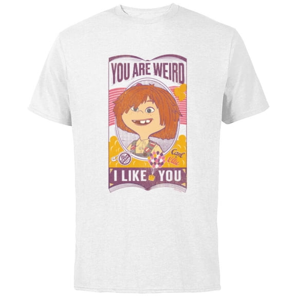 Disney and Pixar’s Up Ellie You are Weird I Like You - Short Sleeve Cotton T-Shirt for Adults - Customized-White