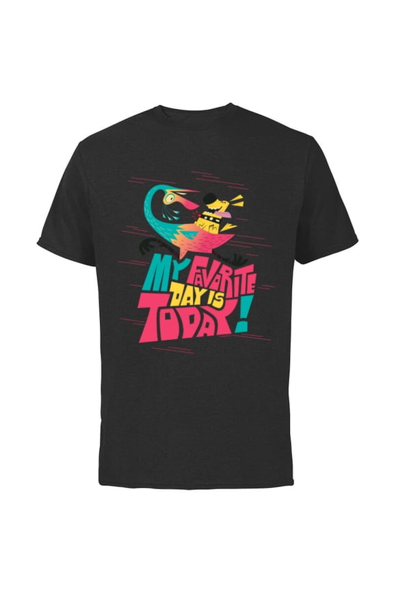Disney and Pixar’s Up Kevin Dug My Favorite Day is Today - Short Sleeve Cotton T-Shirt for Adults - Customized-Black