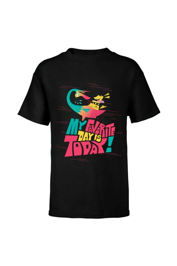 Disney and Pixar’s Up Kevin Dug My Favorite Day is Today - Short Sleeve T-Shirt for Kids - Customized-Black