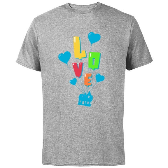 Disney and Pixar’s Up Love Balloons - Short Sleeve Cotton T-Shirt for Adults - Customized-Athletic Heather