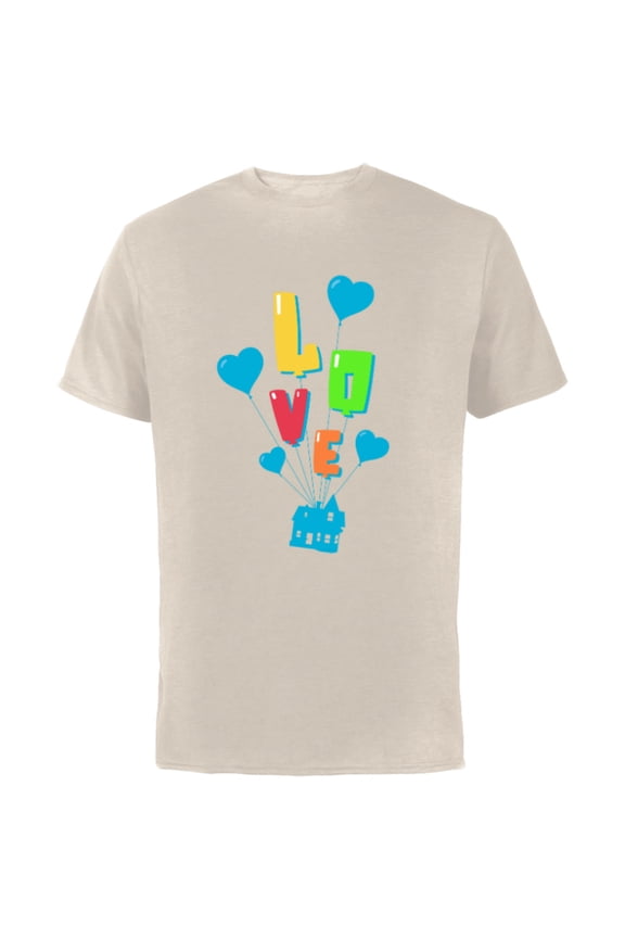Disney and Pixar’s Up Love Balloons - Short Sleeve Cotton T-Shirt for Adults - Customized-Natural