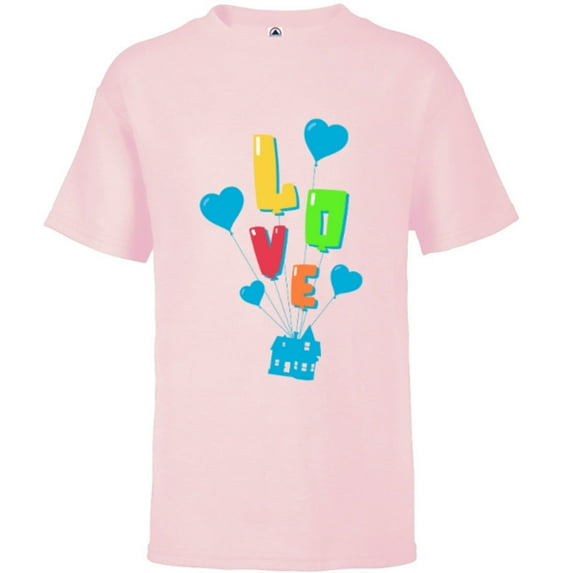 Disney and Pixar’s Up Love Balloons - Short Sleeve T-Shirt for Kids - Customized-Soft Pink