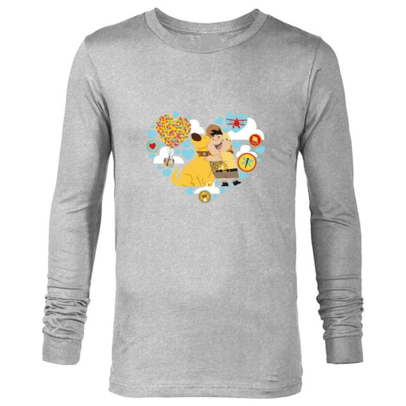 Disney and Pixar’s Up Russel and Dug Heart - Long Sleeve T-Shirt for Men – Customized-Athletic Heather